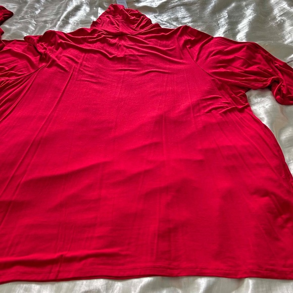 TURTLENECK, RUCHED CUFFS, TANGO RED, SZ 4X, LONG SLEEVES, RELAXED FIT, RAYON - Picture 4 of 8